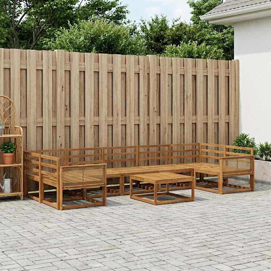 vidaXL Zestaw sof na zewnątrz 8 pcs naturalny Lite Drewno Akacji