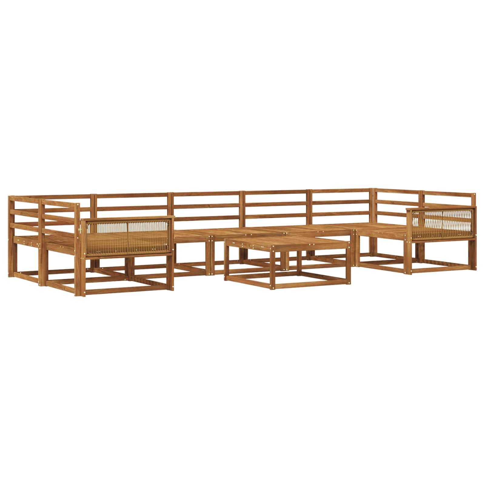 vidaXL Zestaw sof na zewnątrz 8 pcs naturalny Lite Drewno Akacji
