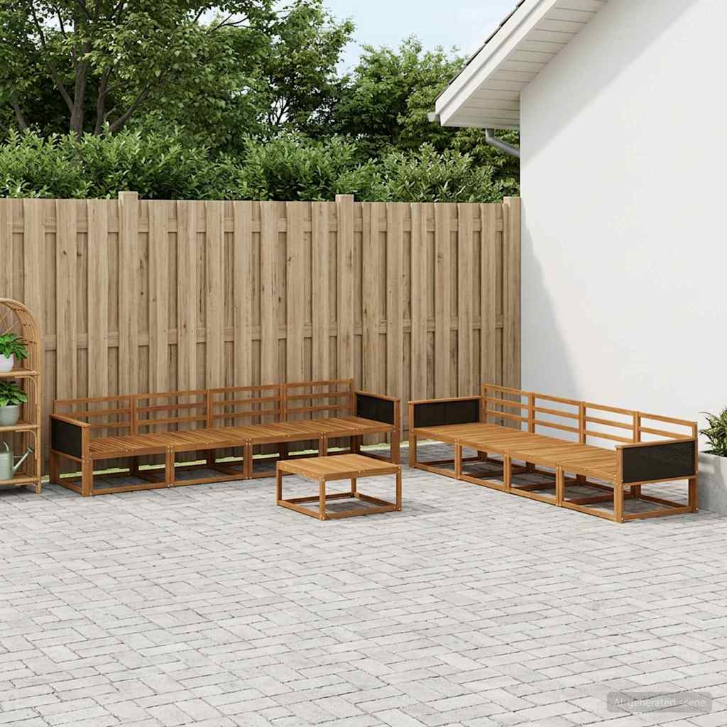 vidaXL Zestaw sof na zewnątrz 9 pcs naturalny Lite Drewno Akacji
