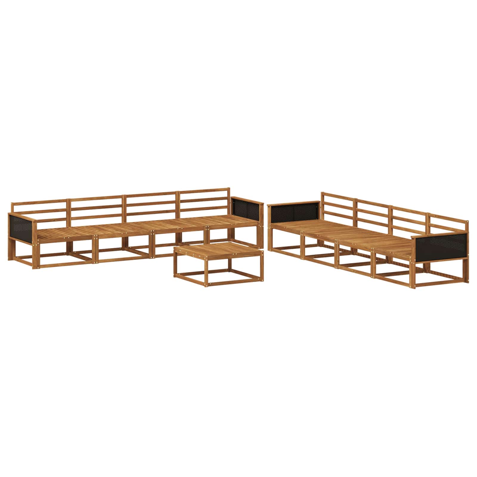 vidaXL Zestaw sof na zewnątrz 9 pcs naturalny Lite Drewno Akacji
