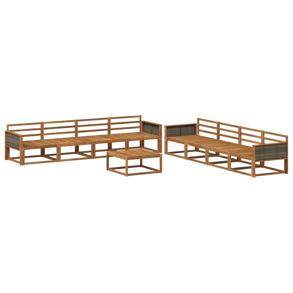 vidaXL Zestaw sof na zewnątrz 9 pcs naturalny Lite Drewno Akacji