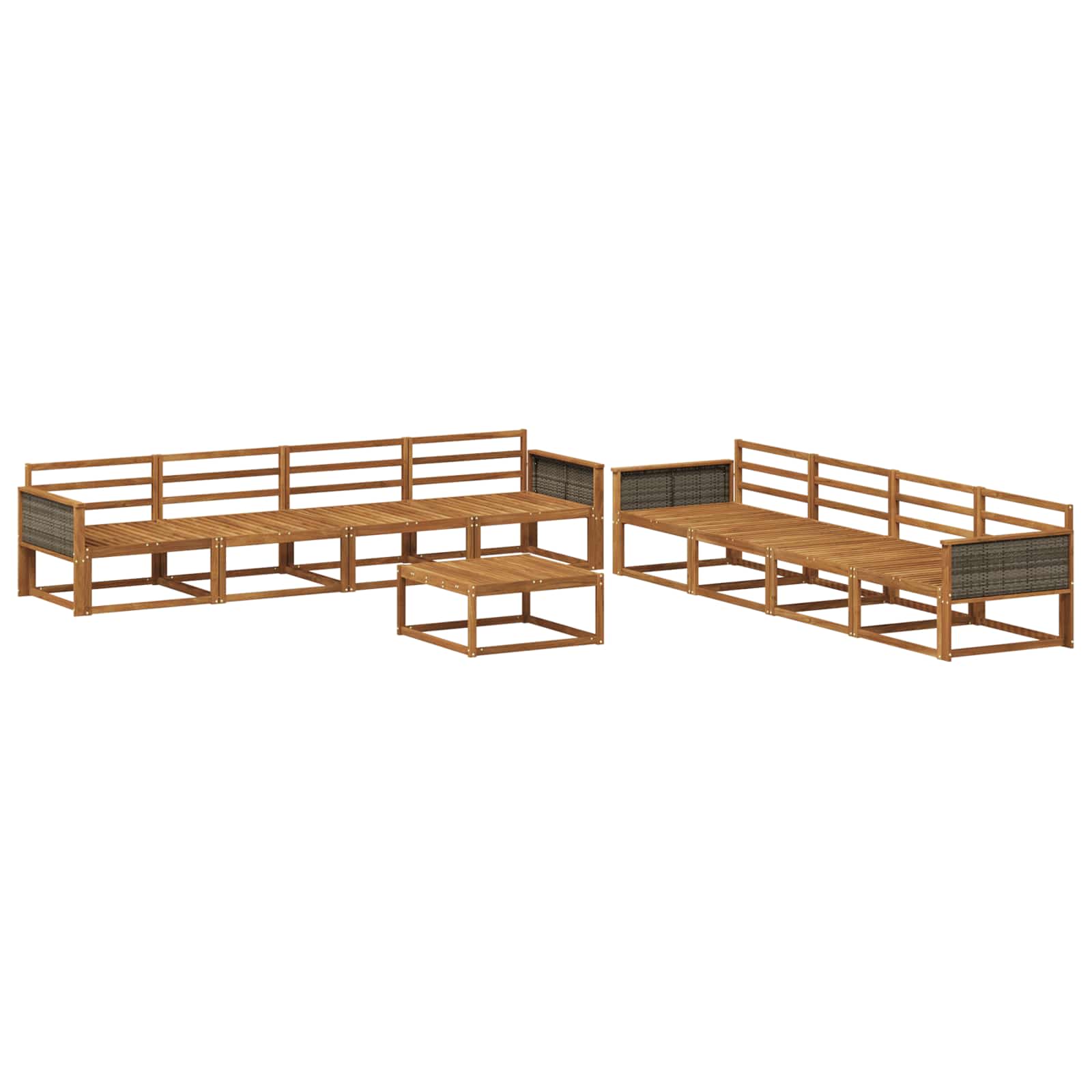 vidaXL Zestaw sof na zewnątrz 9 pcs naturalny Lite Drewno Akacji