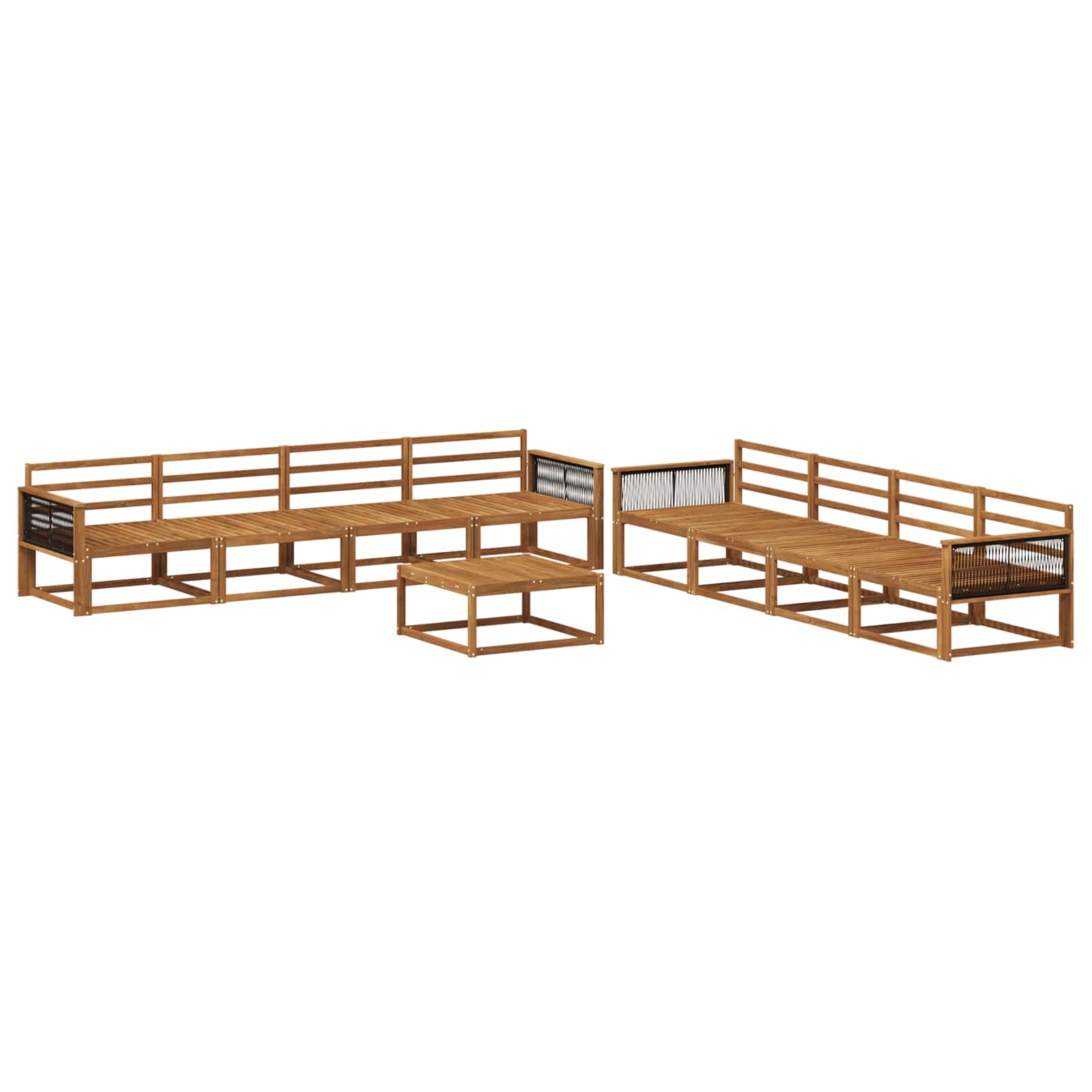 vidaXL Zestaw sof na zewnątrz 9 pcs naturalny Lite Drewno Akacji
