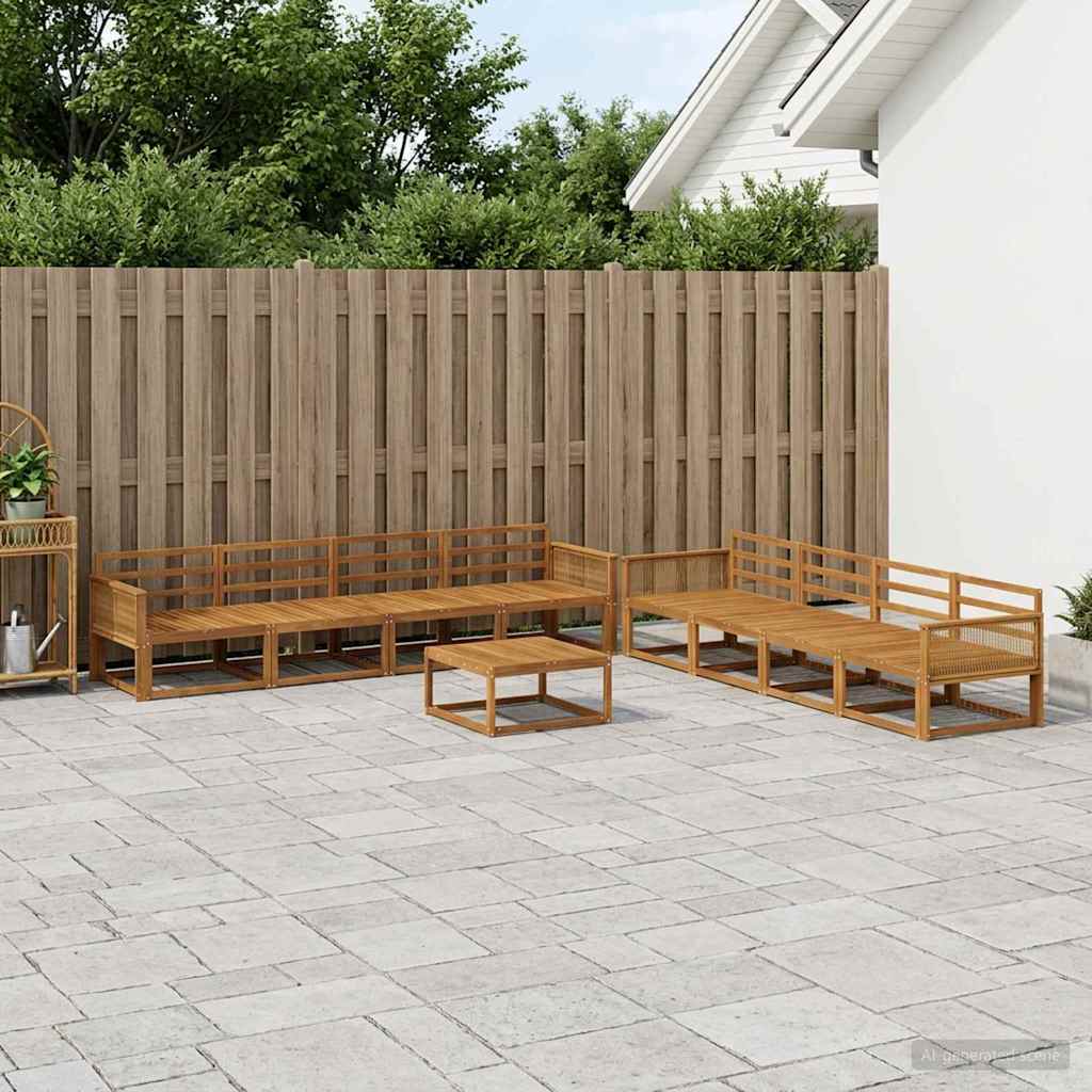 vidaXL Zestaw sof na zewnątrz 9 pcs naturalny Lite Drewno Akacji
