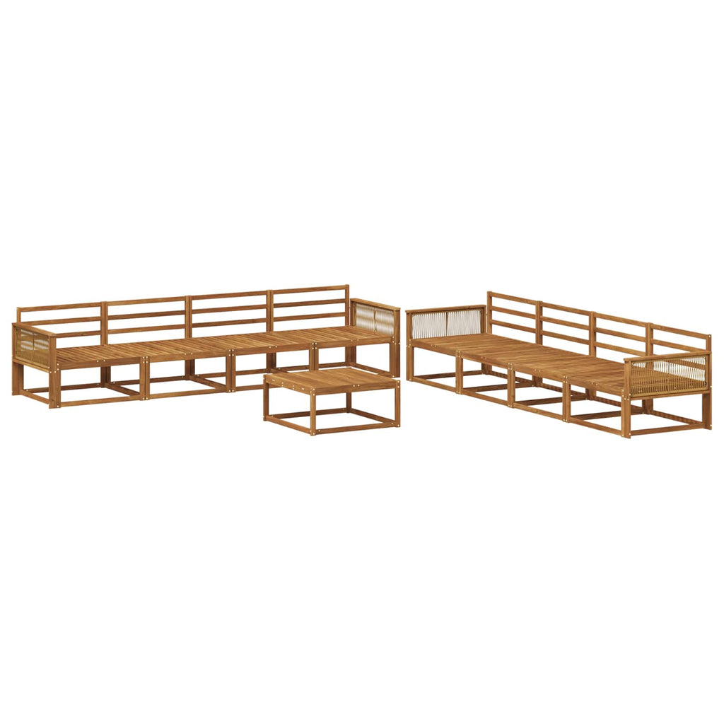 vidaXL Zestaw sof na zewnątrz 9 pcs naturalny Lite Drewno Akacji