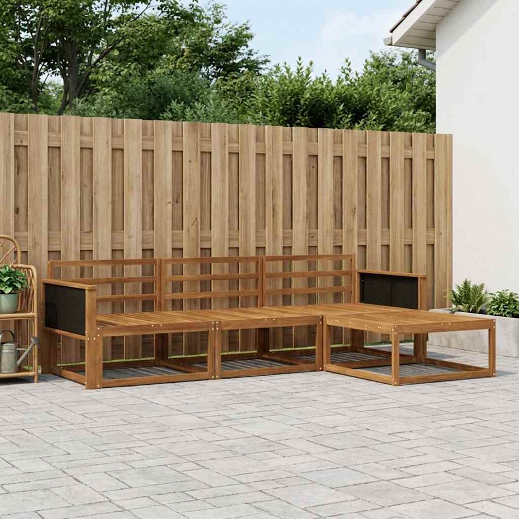 vidaXL Zestaw sof na zewnątrz 4 pcs naturalny Lite Drewno Akacji