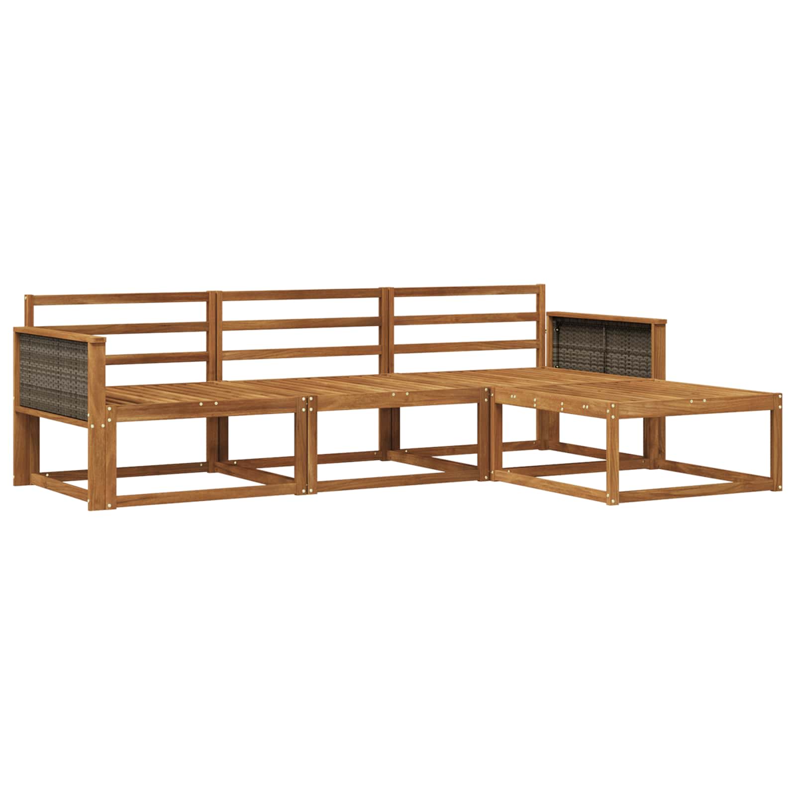 vidaXL Zestaw sof na zewnątrz 4 pcs naturalny Lite Drewno Akacji