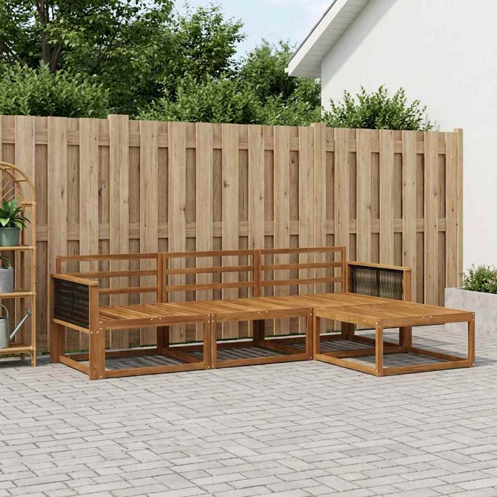vidaXL Zestaw sof na zewnątrz 4 pcs naturalny Lite Drewno Akacji