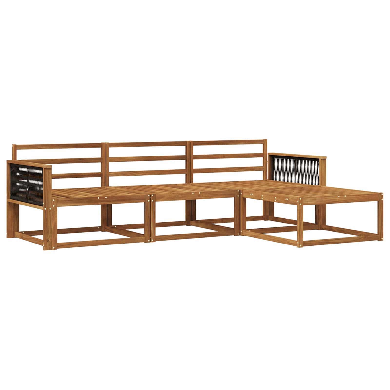 vidaXL Zestaw sof na zewnątrz 4 pcs naturalny Lite Drewno Akacji