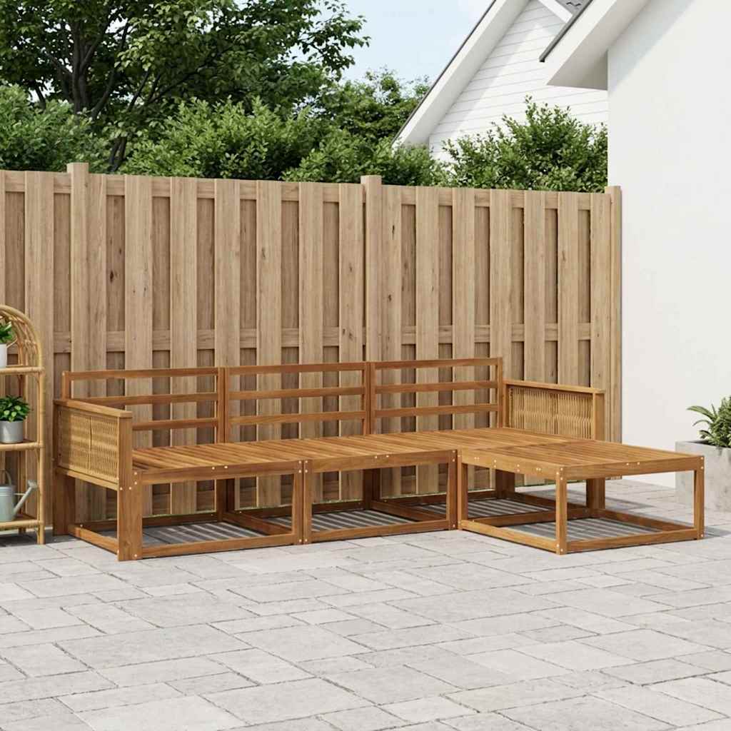 vidaXL Zestaw sof na zewnątrz 4 pcs naturalny Lite Drewno Akacji
