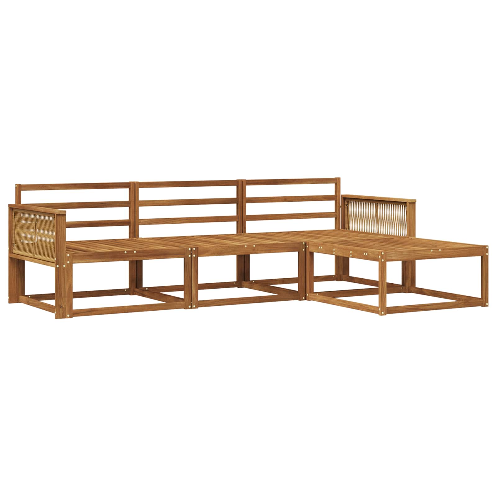 vidaXL Zestaw sof na zewnątrz 4 pcs naturalny Lite Drewno Akacji