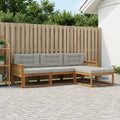 vidaXL Zestaw sof na zewnątrz 4 pcs Naturalny i jasnoszary