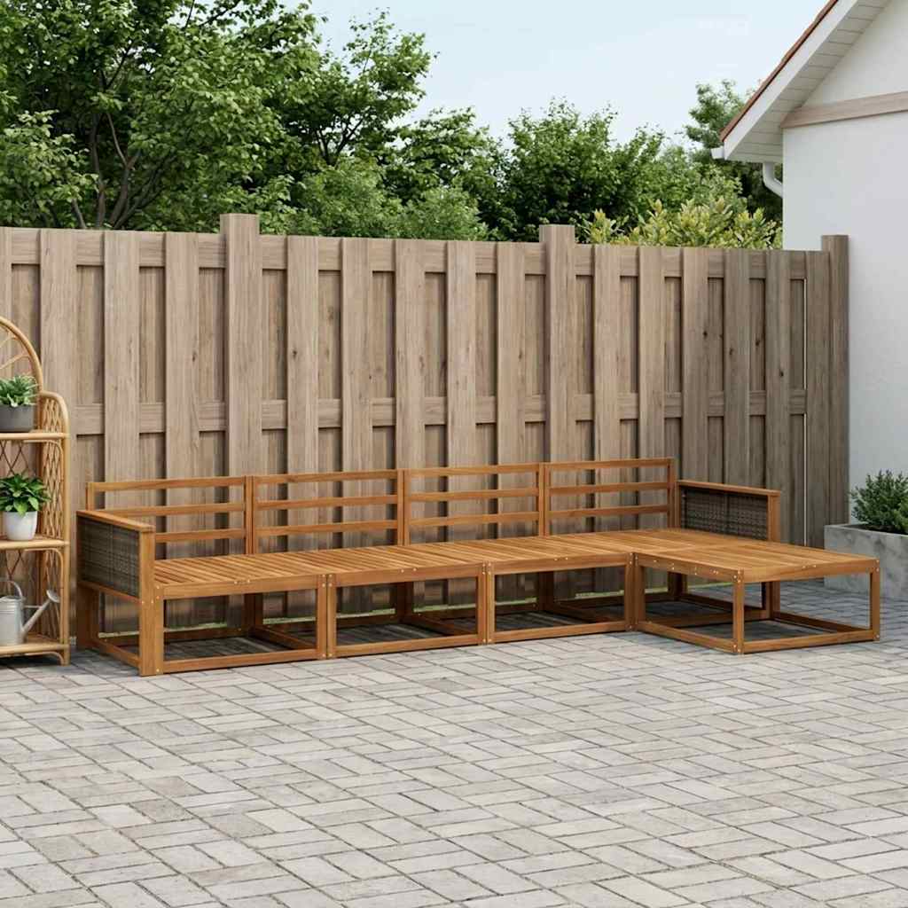 vidaXL Zestaw sof na zewnątrz 5 pcs naturalny Lite Drewno Akacji
