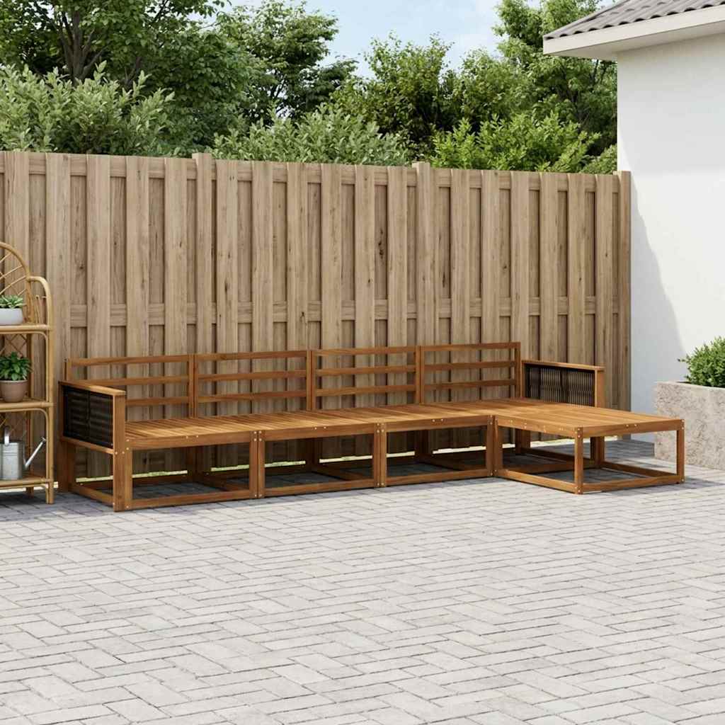 vidaXL Zestaw sof na zewnątrz 5 pcs naturalny Lite Drewno Akacji