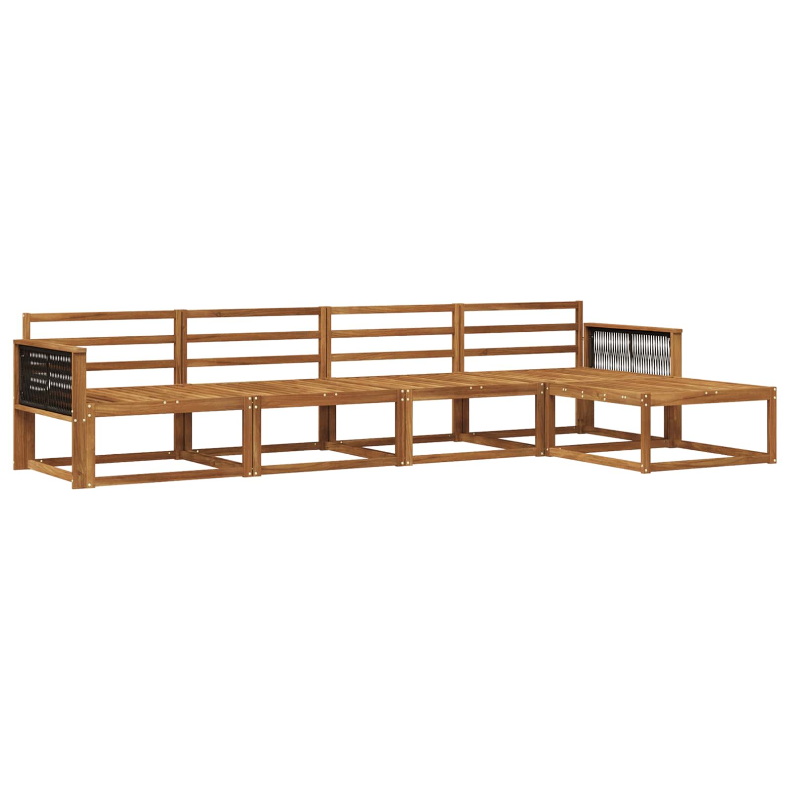 vidaXL Zestaw sof na zewnątrz 5 pcs naturalny Lite Drewno Akacji