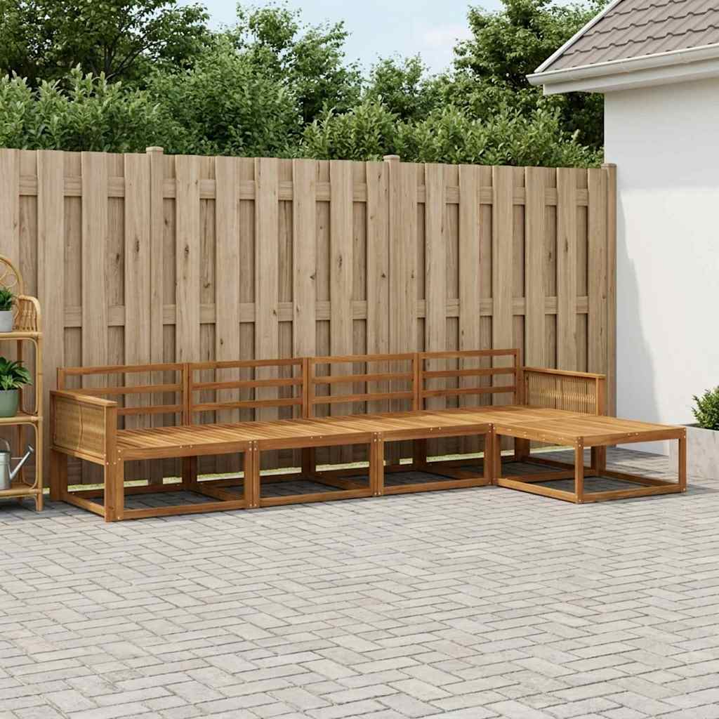 vidaXL Zestaw sof na zewnątrz 5 pcs naturalny Lite Drewno Akacji