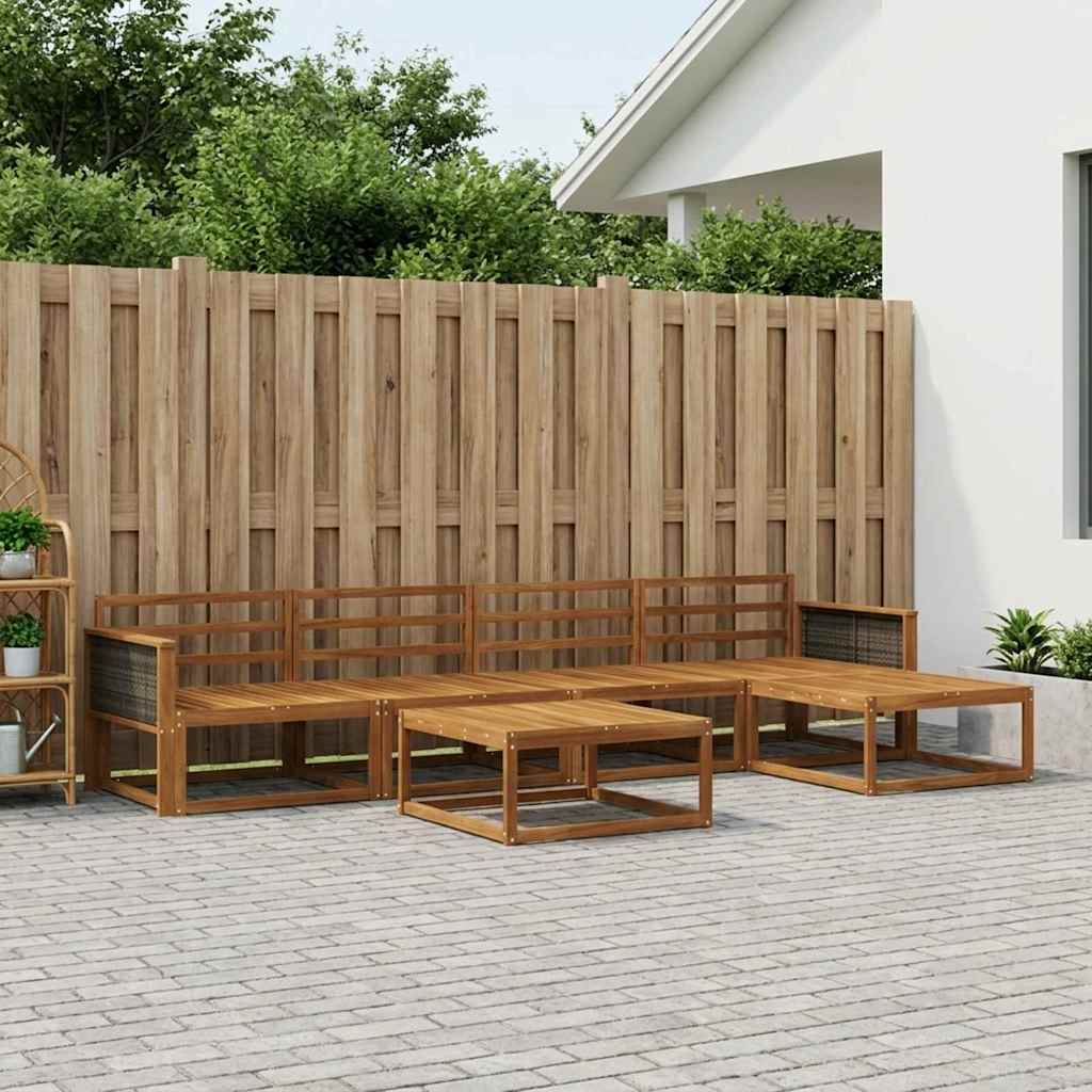 vidaXL Zestaw sof na zewnątrz 6 pcs naturalny Lite Drewno Akacji