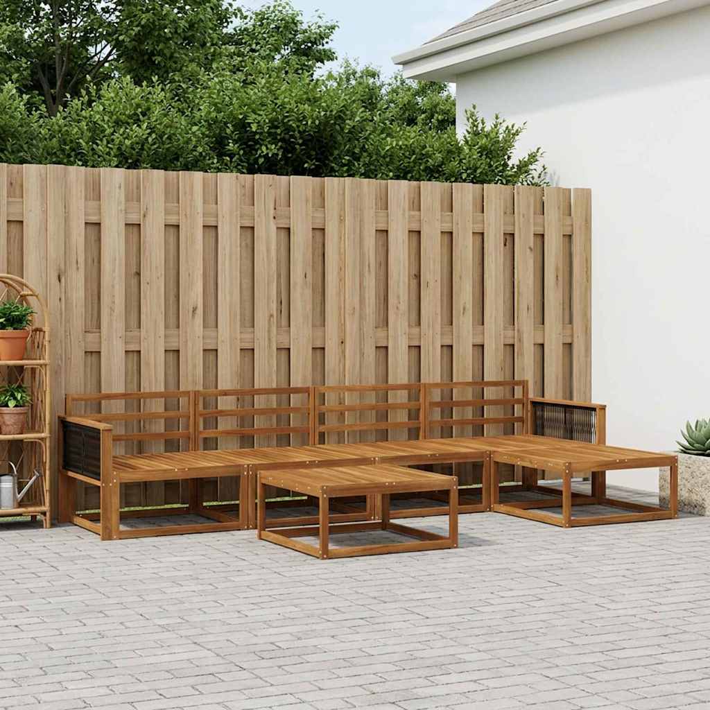 vidaXL Zestaw sof na zewnątrz 6 pcs naturalny Lite Drewno Akacji