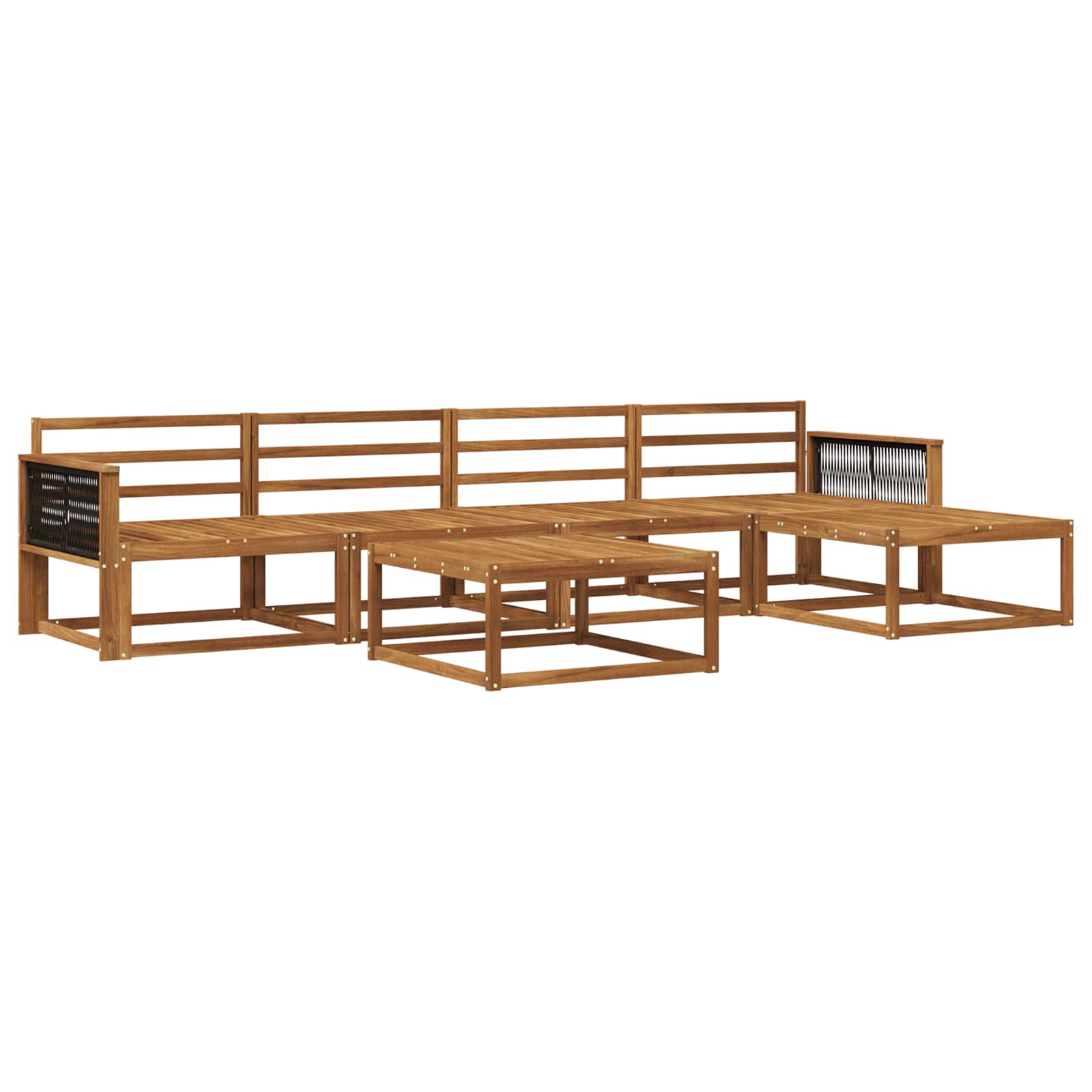 vidaXL Zestaw sof na zewnątrz 6 pcs naturalny Lite Drewno Akacji