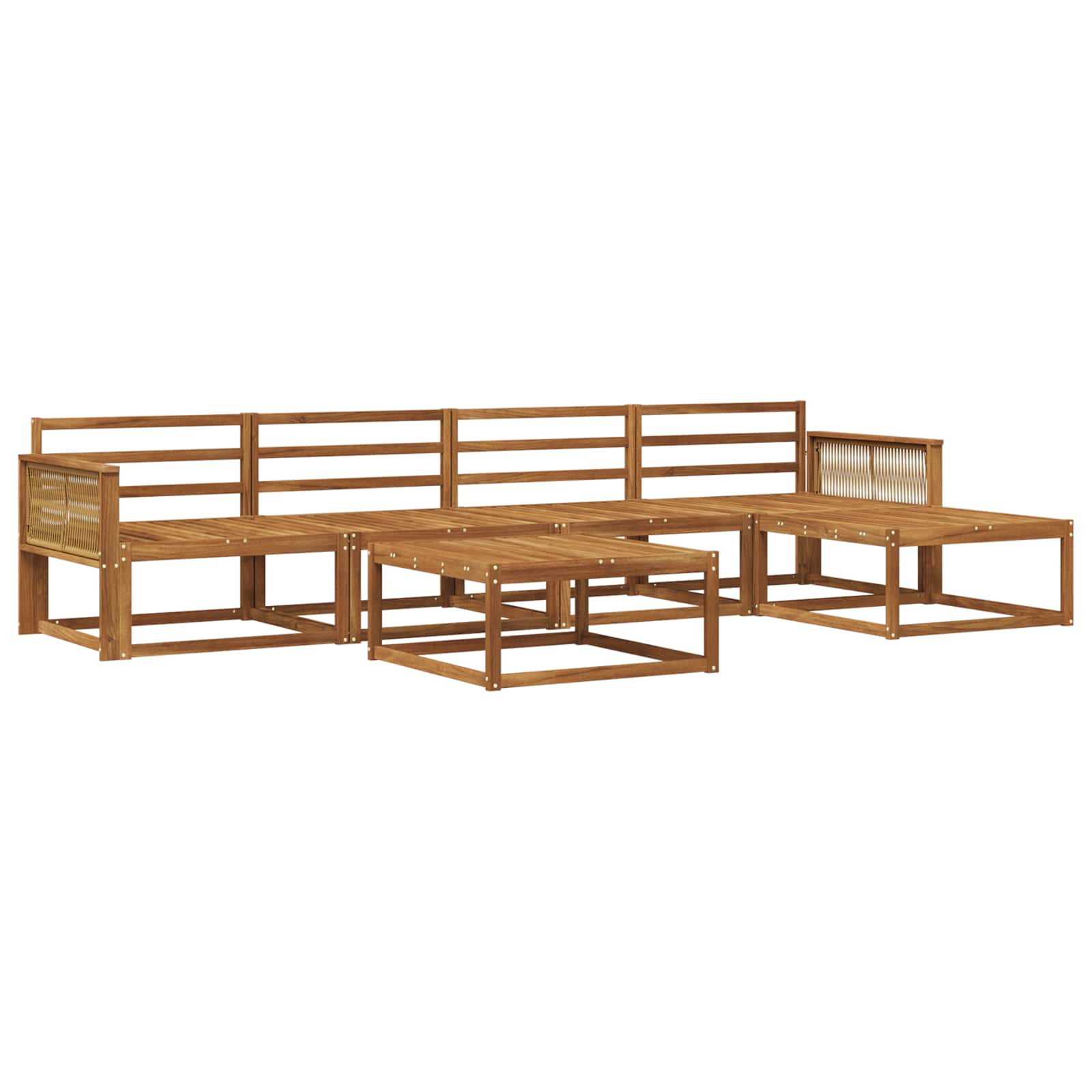 vidaXL Zestaw sof na zewnątrz 6 pcs naturalny Lite Drewno Akacji