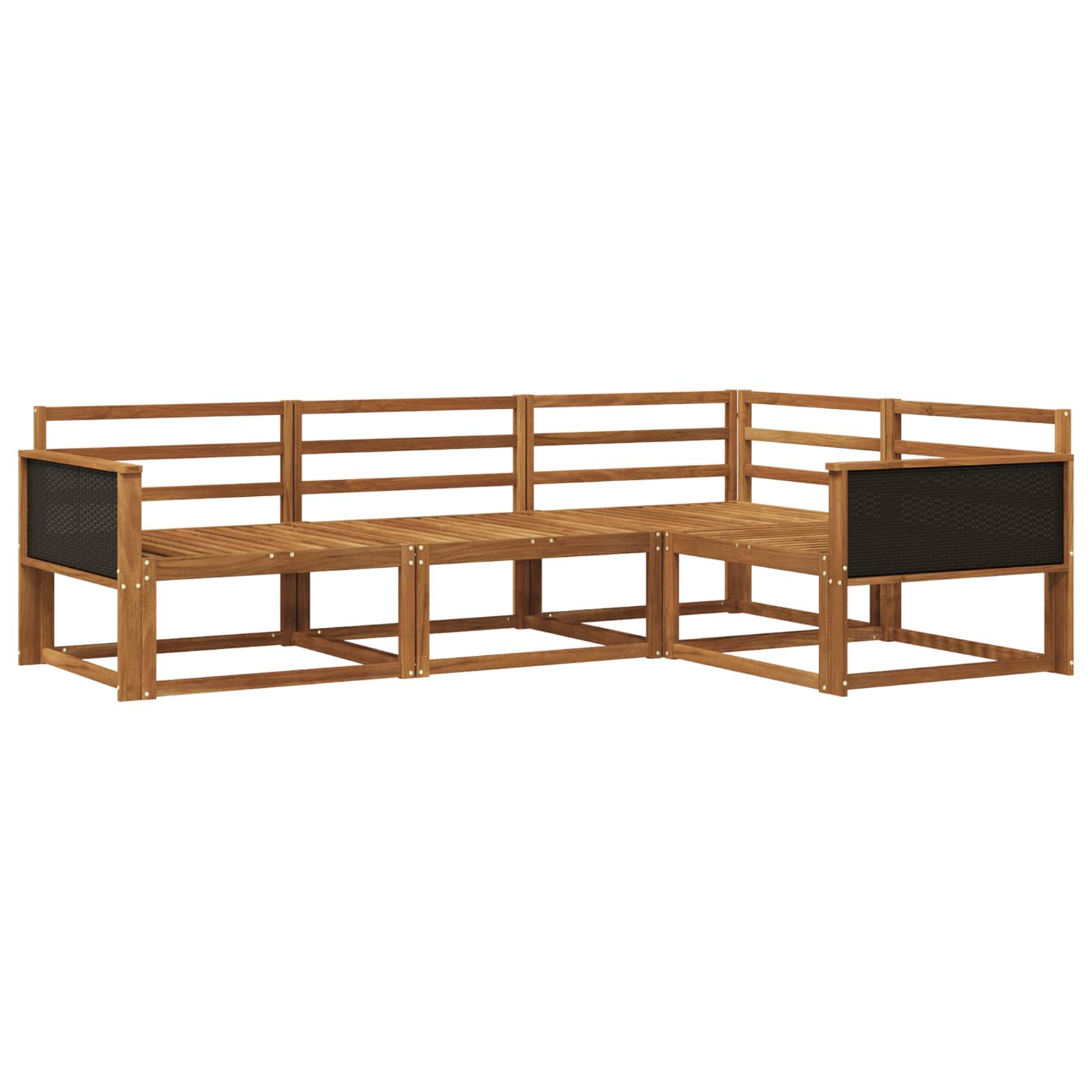 vidaXL Zestaw sof na zewnątrz 4 pcs naturalny Lite Drewno Akacji