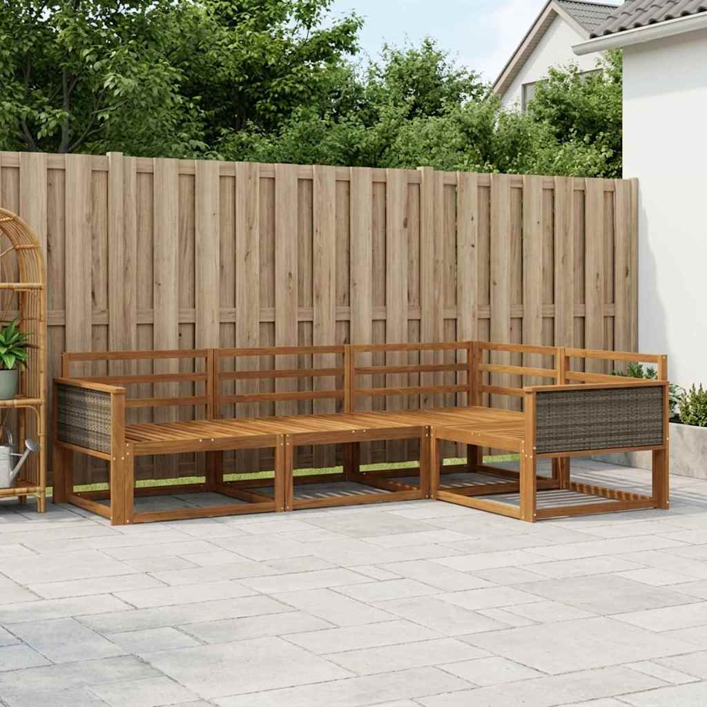 vidaXL Zestaw sof na zewnątrz 4 pcs naturalny Lite Drewno Akacji