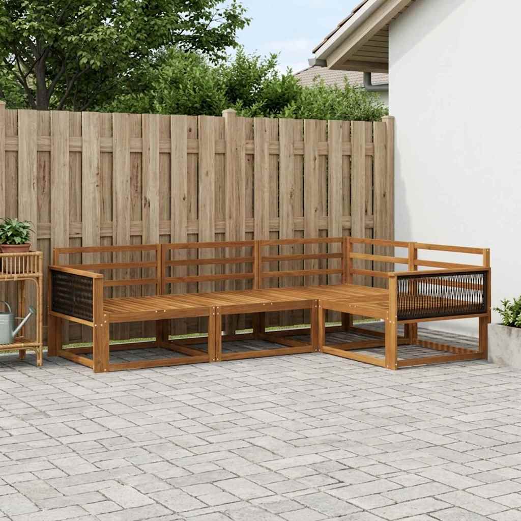 vidaXL Zestaw sof na zewnątrz 4 pcs naturalny Lite Drewno Akacji