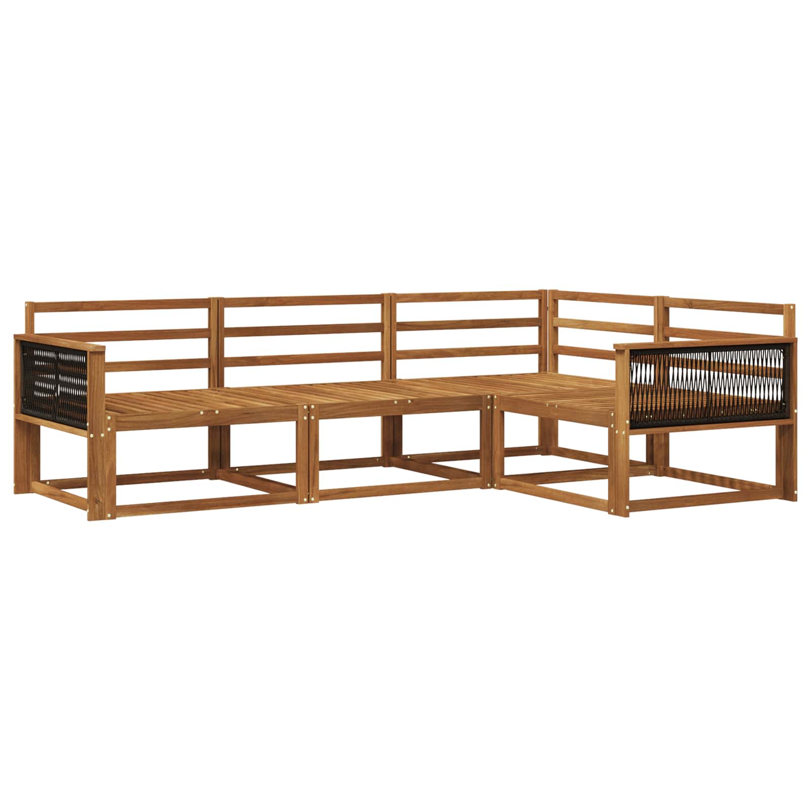 vidaXL Zestaw sof na zewnątrz 4 pcs naturalny Lite Drewno Akacji
