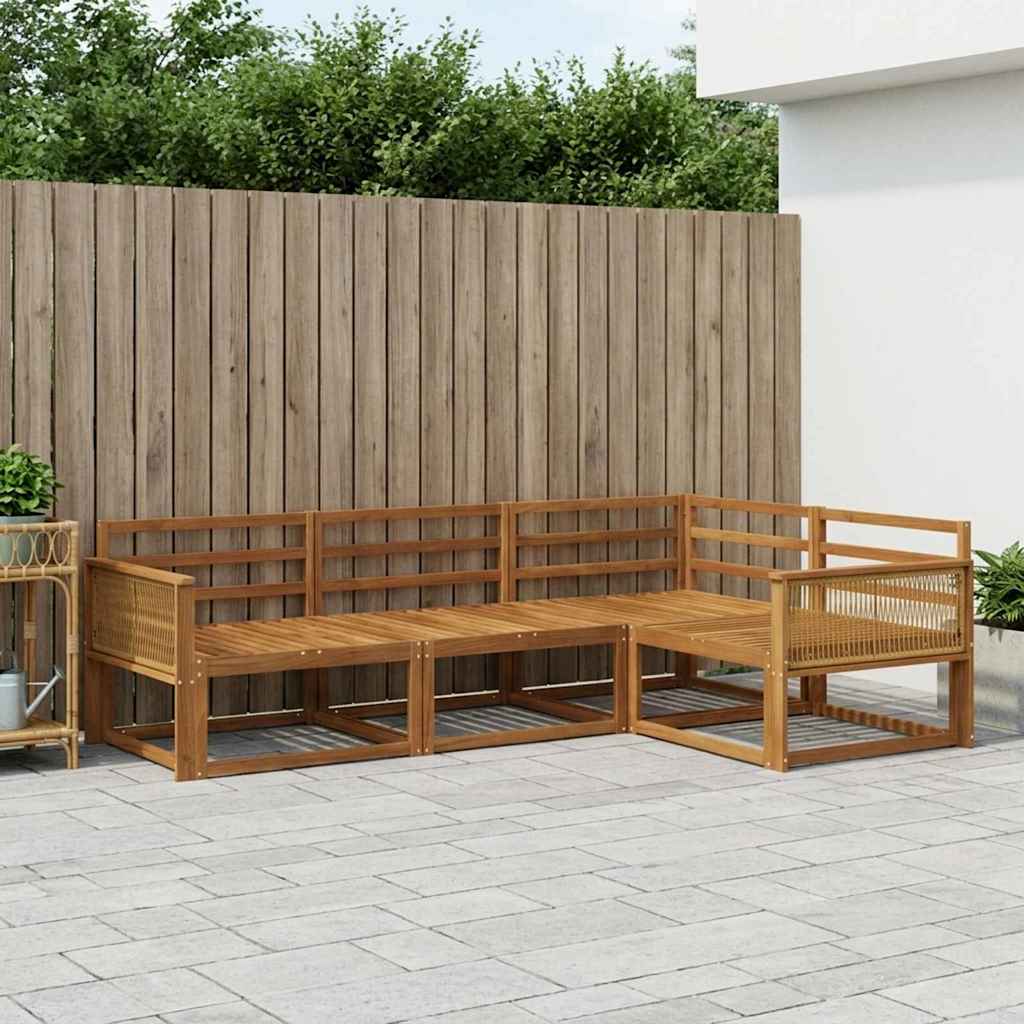 vidaXL Zestaw sof na zewnątrz 4 pcs naturalny Lite Drewno Akacji