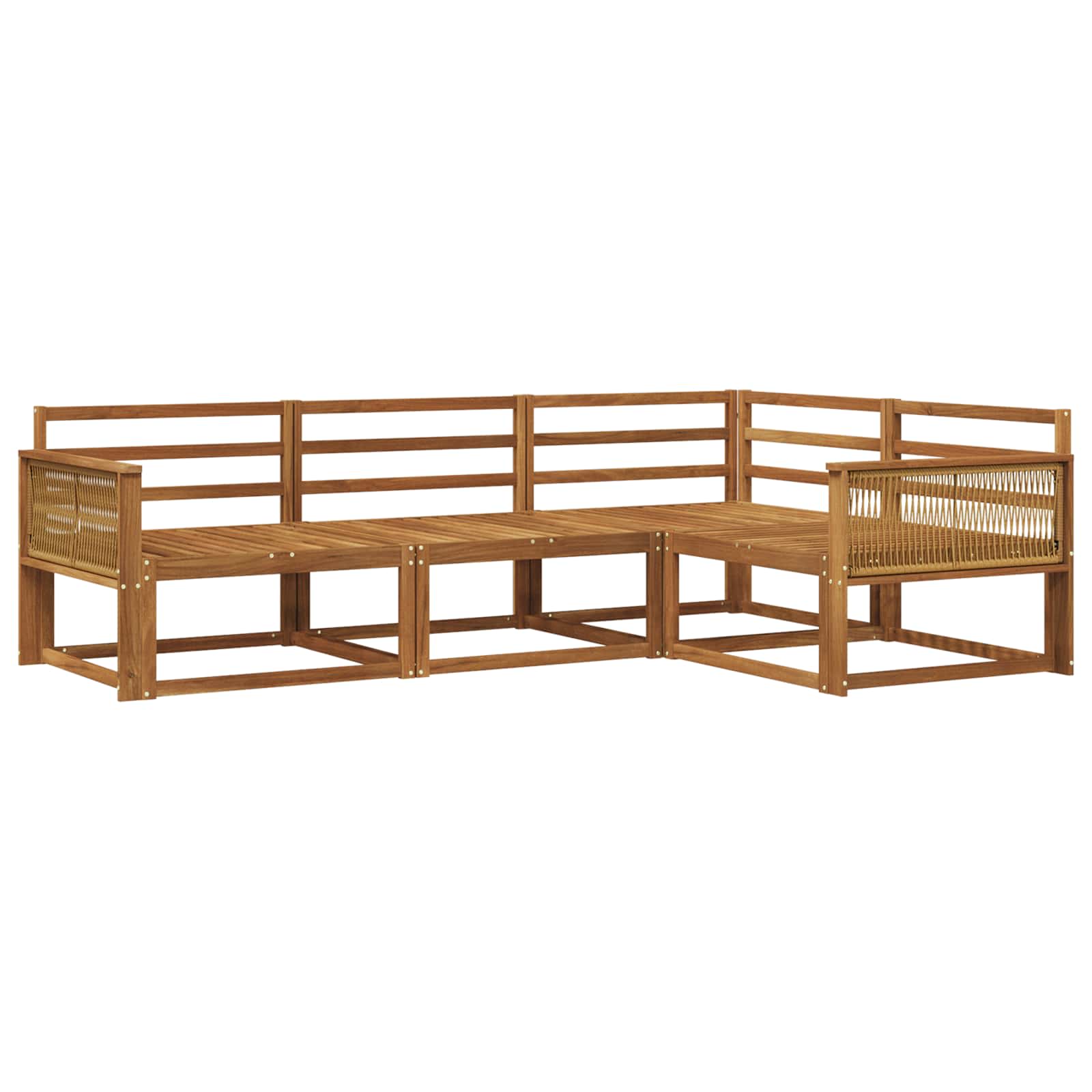 vidaXL Zestaw sof na zewnątrz 4 pcs naturalny Lite Drewno Akacji