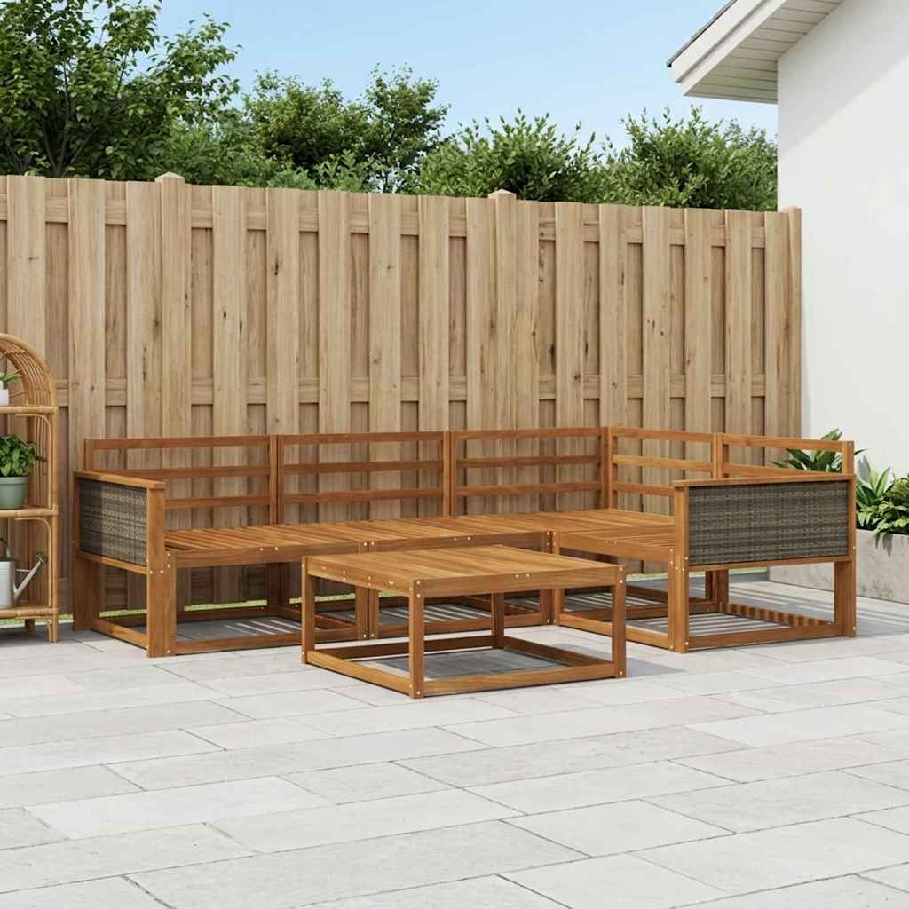 vidaXL Zestaw sof na zewnątrz 5 pcs naturalny Lite Drewno Akacji