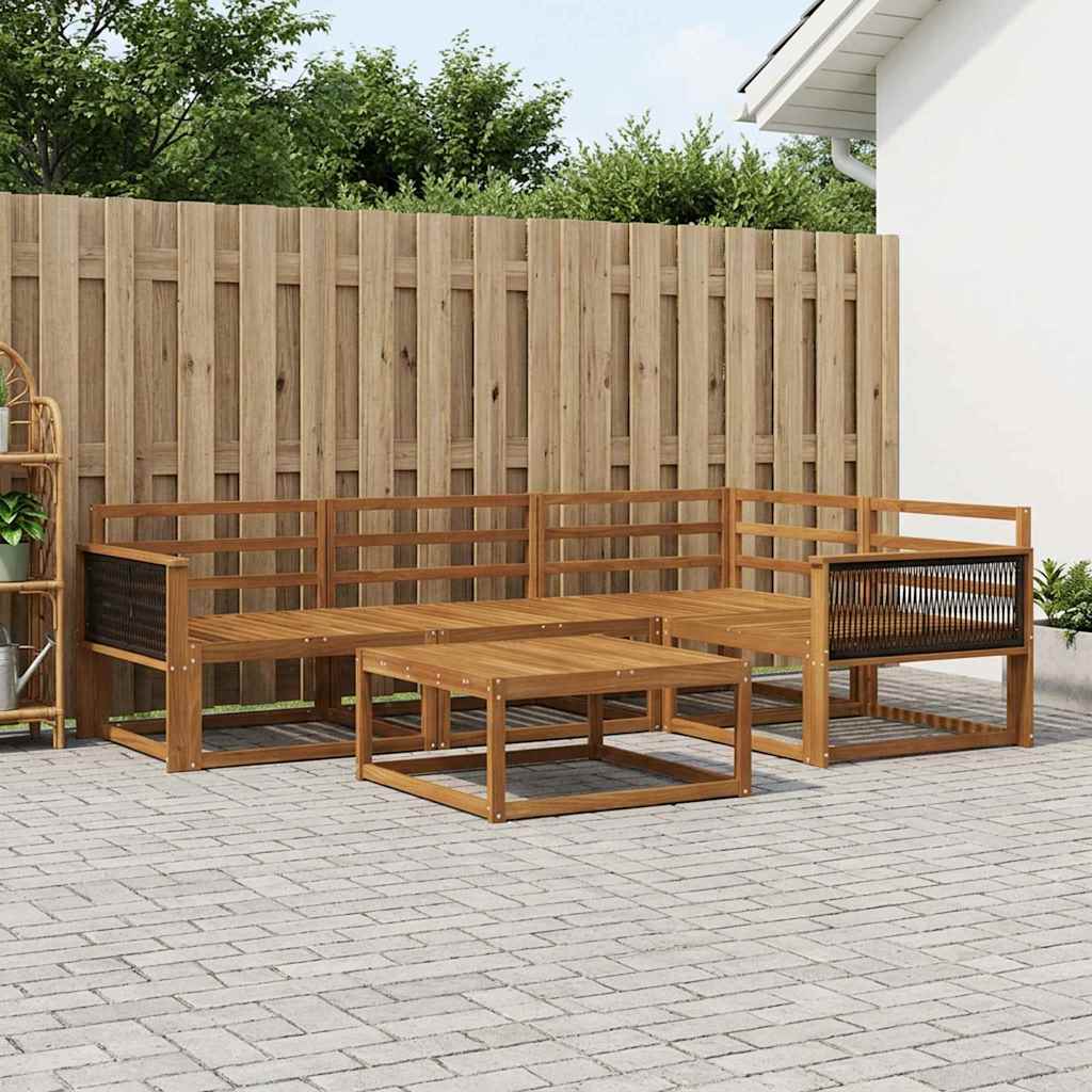 vidaXL Zestaw sof na zewnątrz 5 pcs naturalny Lite Drewno Akacji
