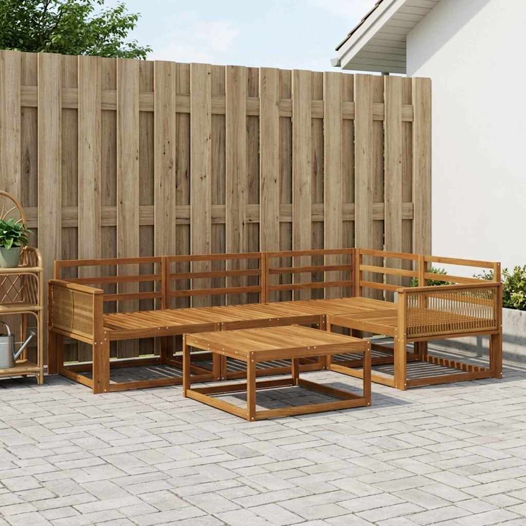 vidaXL Zestaw sof na zewnątrz 5 pcs naturalny Lite Drewno Akacji