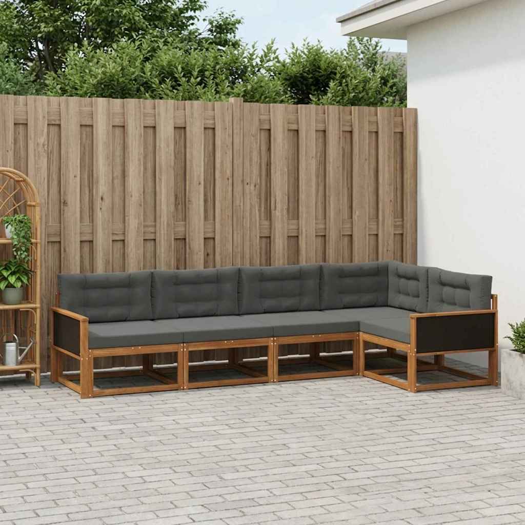vidaXL Zestaw sof na zewnątrz 5 pcs Naturalny i Antracytowy
