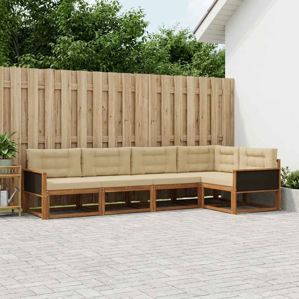 vidaXL Zestaw sof na zewnątrz 5 pcs Naturalny i Beżowy