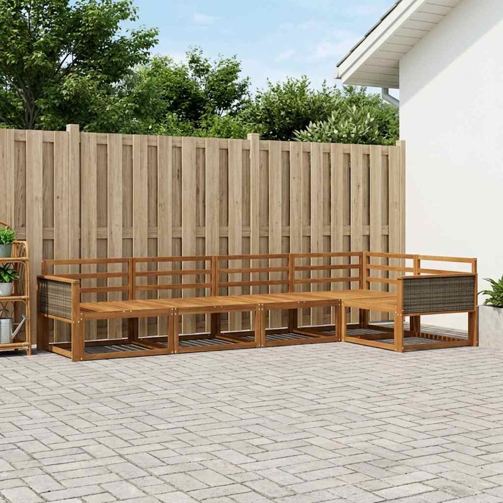 vidaXL Zestaw sof na zewnątrz 5 pcs naturalny Lite Drewno Akacji