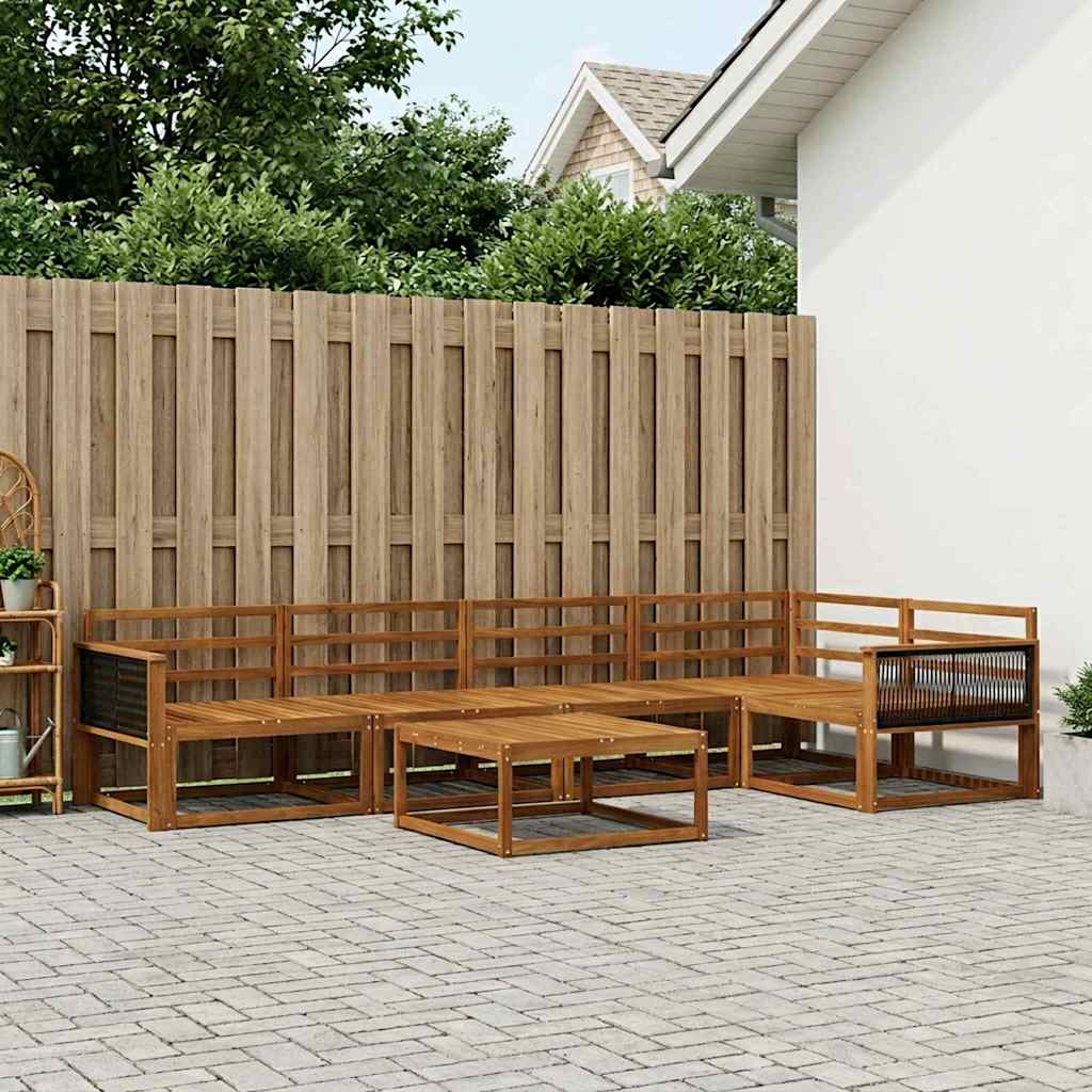 vidaXL Zestaw sof na zewnątrz 6 pcs naturalny Lite Drewno Akacji