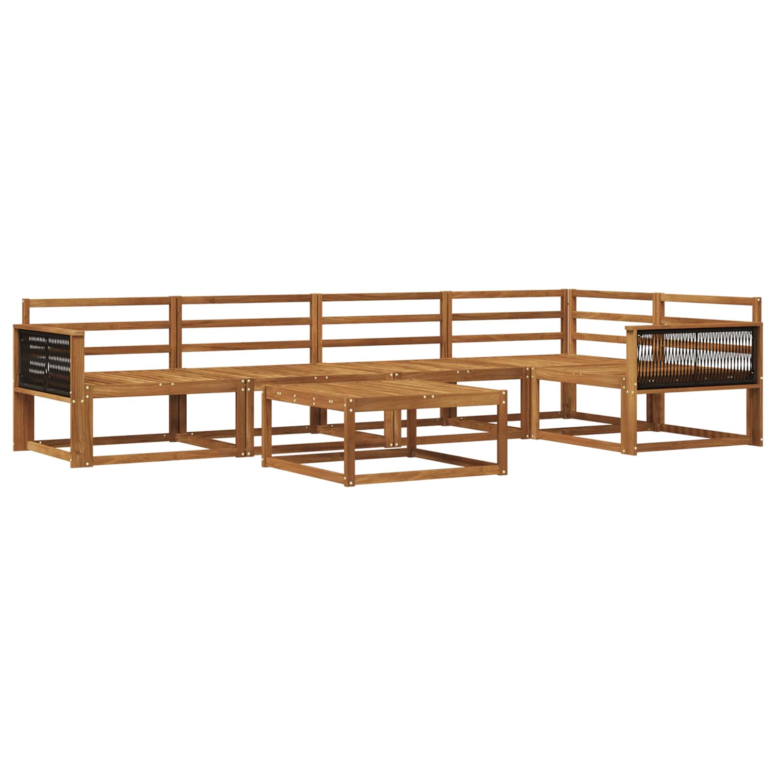 vidaXL Zestaw sof na zewnątrz 6 pcs naturalny Lite Drewno Akacji