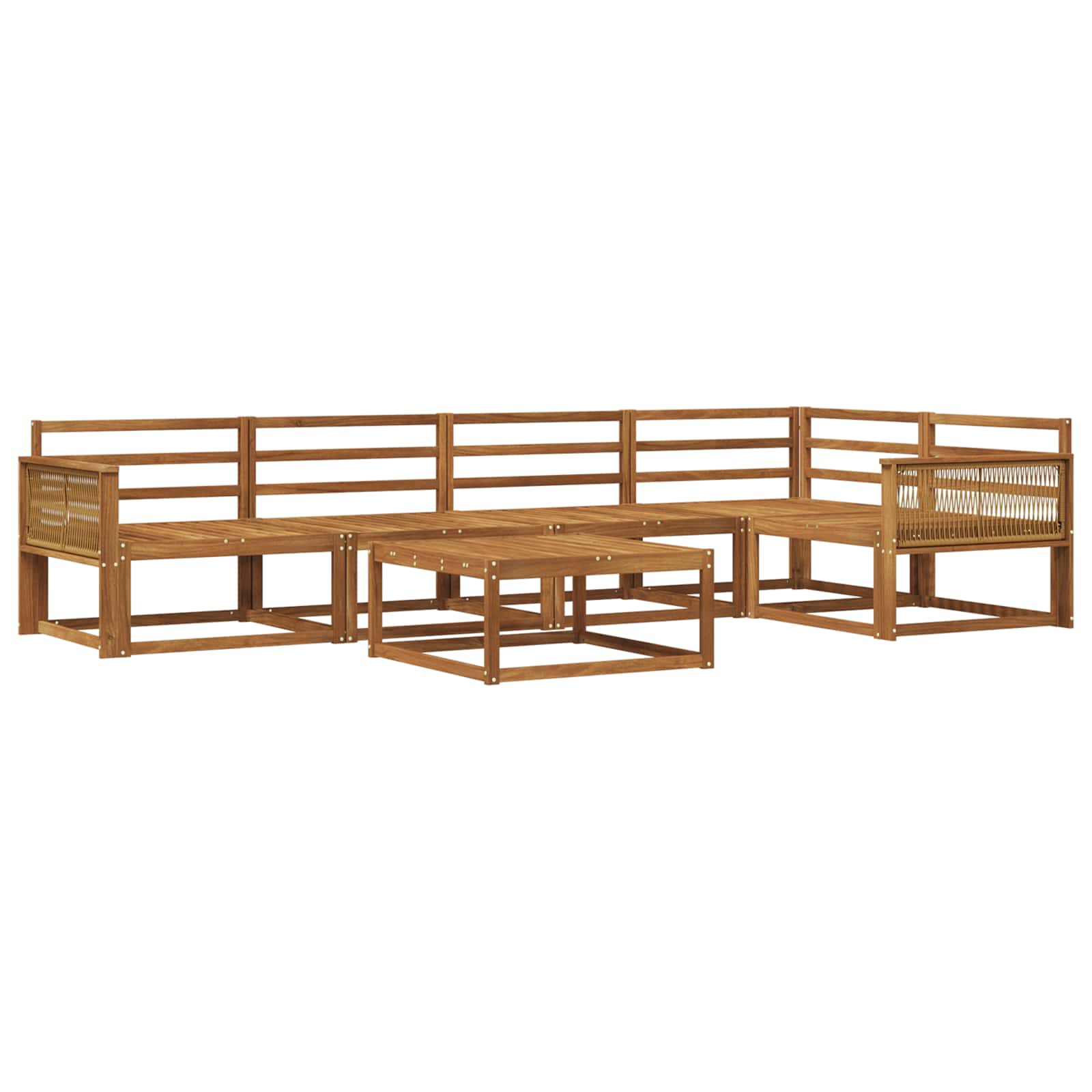 vidaXL Zestaw sof na zewnątrz 6 pcs naturalny Lite Drewno Akacji
