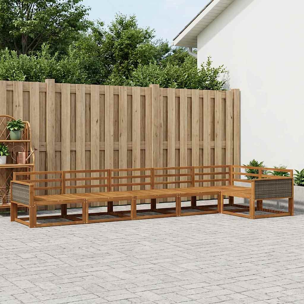 vidaXL Zestaw sof na zewnątrz 6 pcs naturalny Lite Drewno Akacji