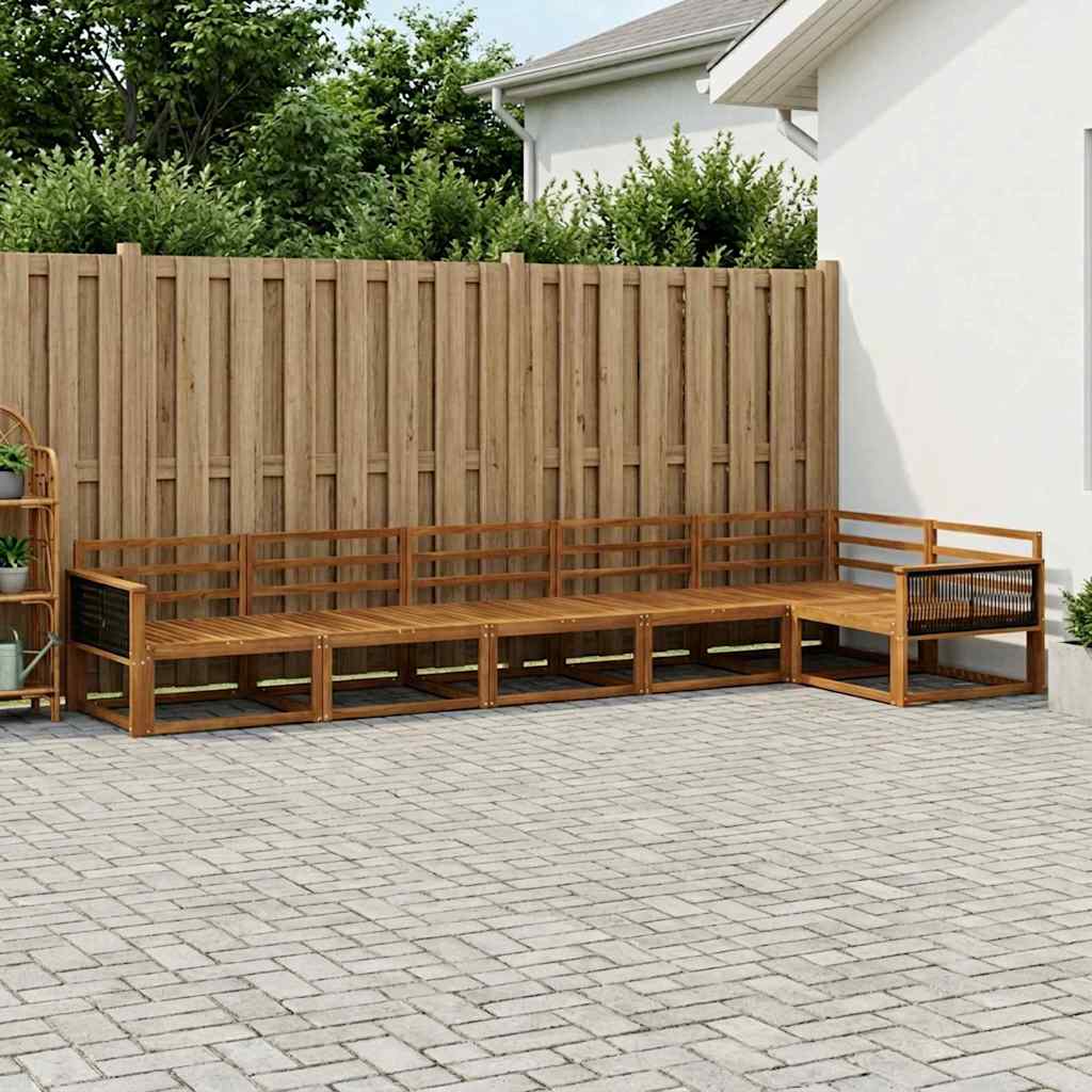 vidaXL Zestaw sof na zewnątrz 6 pcs naturalny Lite Drewno Akacji