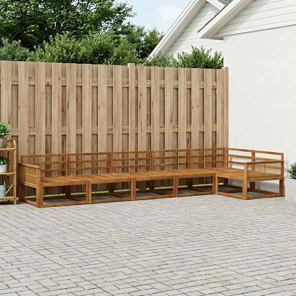 vidaXL Zestaw sof na zewnątrz 6 pcs naturalny Lite Drewno Akacji