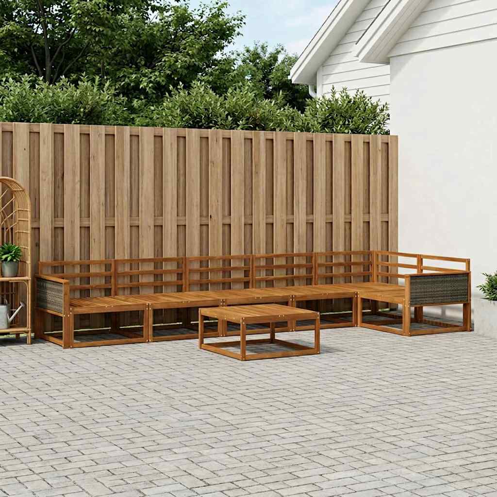 vidaXL Zestaw sof na zewnątrz 7 pcs naturalny Lite Drewno Akacji