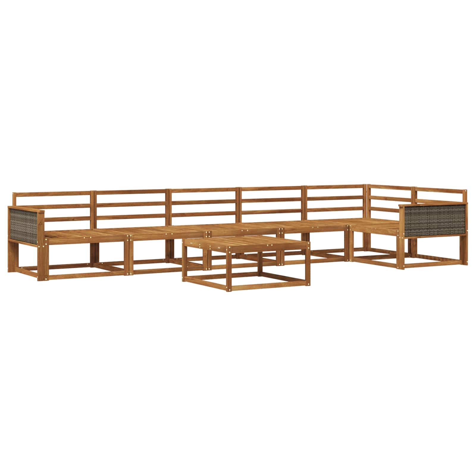vidaXL Zestaw sof na zewnątrz 7 pcs naturalny Lite Drewno Akacji