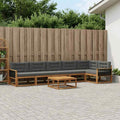 vidaXL Zestaw sof na zewnątrz z poduszką 7 pcs Naturalny i Antracytowy