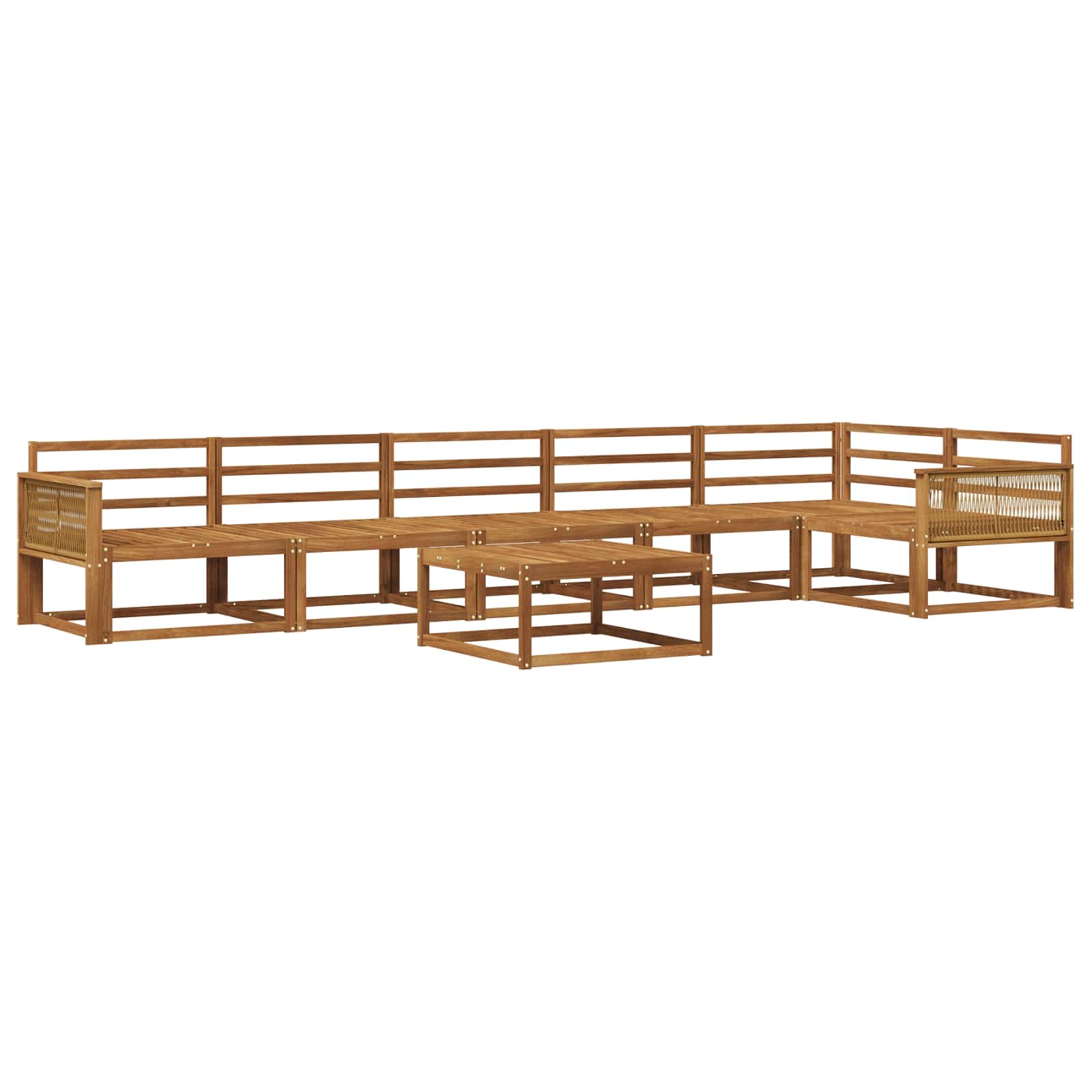 vidaXL Zestaw sof na zewnątrz 7 pcs naturalny Lite Drewno Akacji