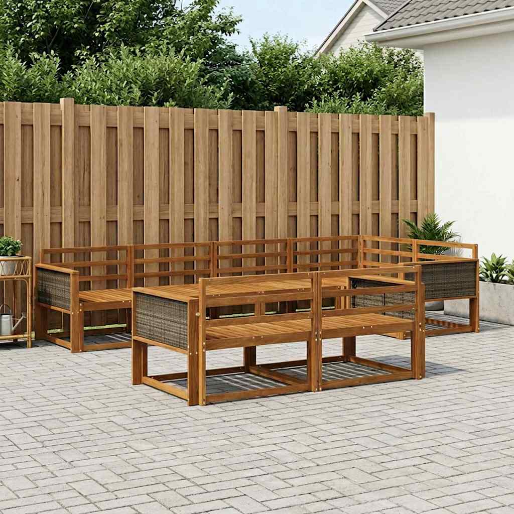 vidaXL Zestaw sof na zewnątrz 7 pcs naturalny Lite Drewno Akacji