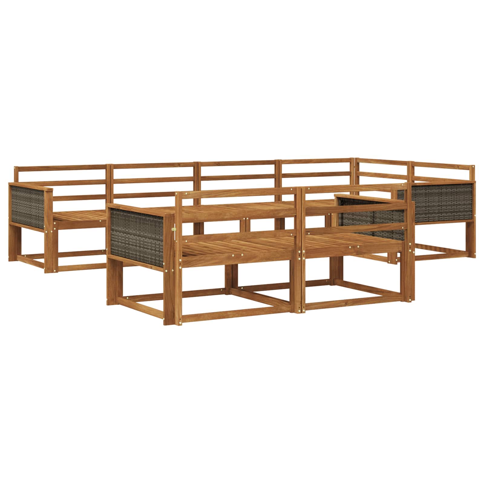 vidaXL Zestaw sof na zewnątrz 7 pcs naturalny Lite Drewno Akacji