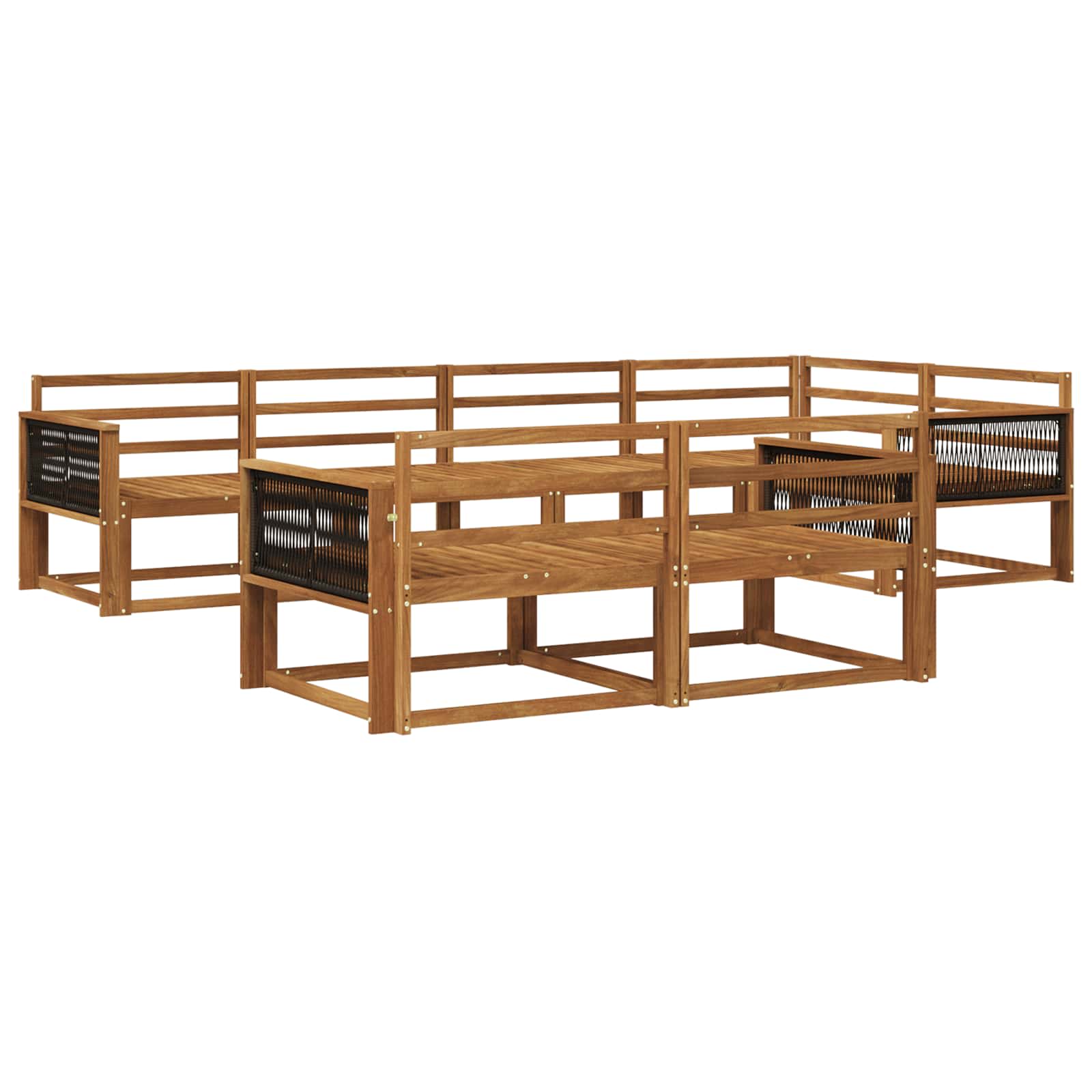 vidaXL Zestaw sof na zewnątrz 8 pcs naturalny Lite Drewno Akacji