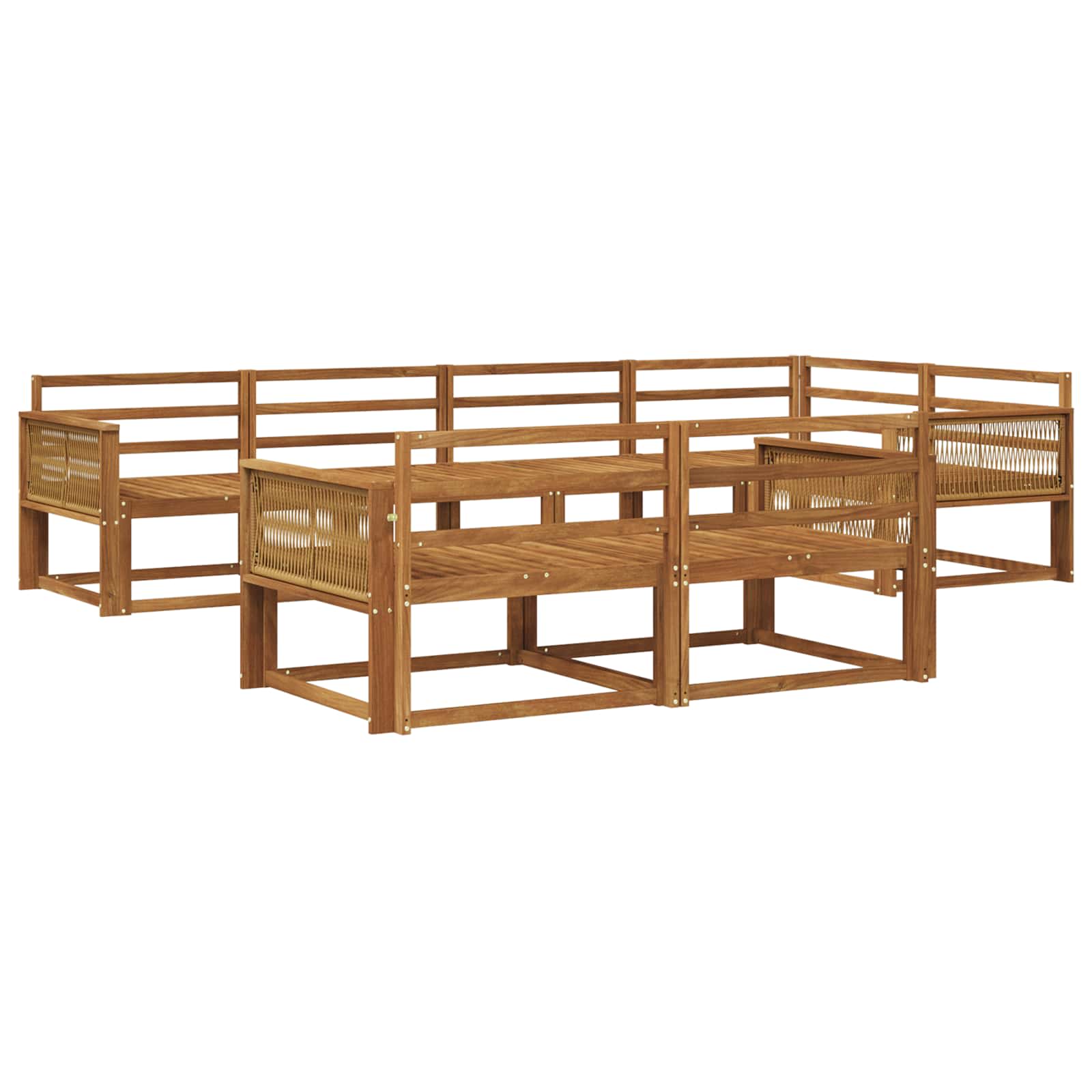 vidaXL Zestaw sof na zewnątrz 7 pcs naturalny Lite Drewno Akacji